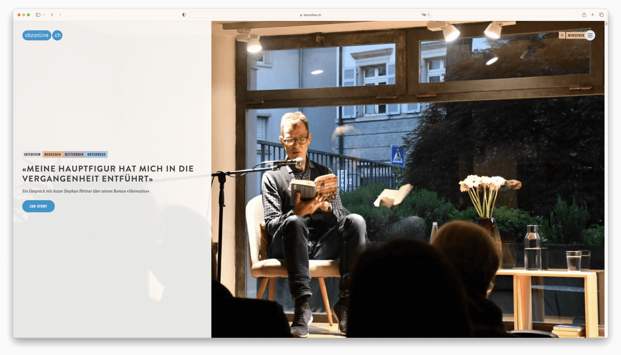 Old design of vbzonline.ch