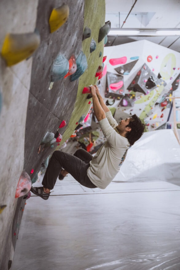 Foto von Jeff beim Bouldern