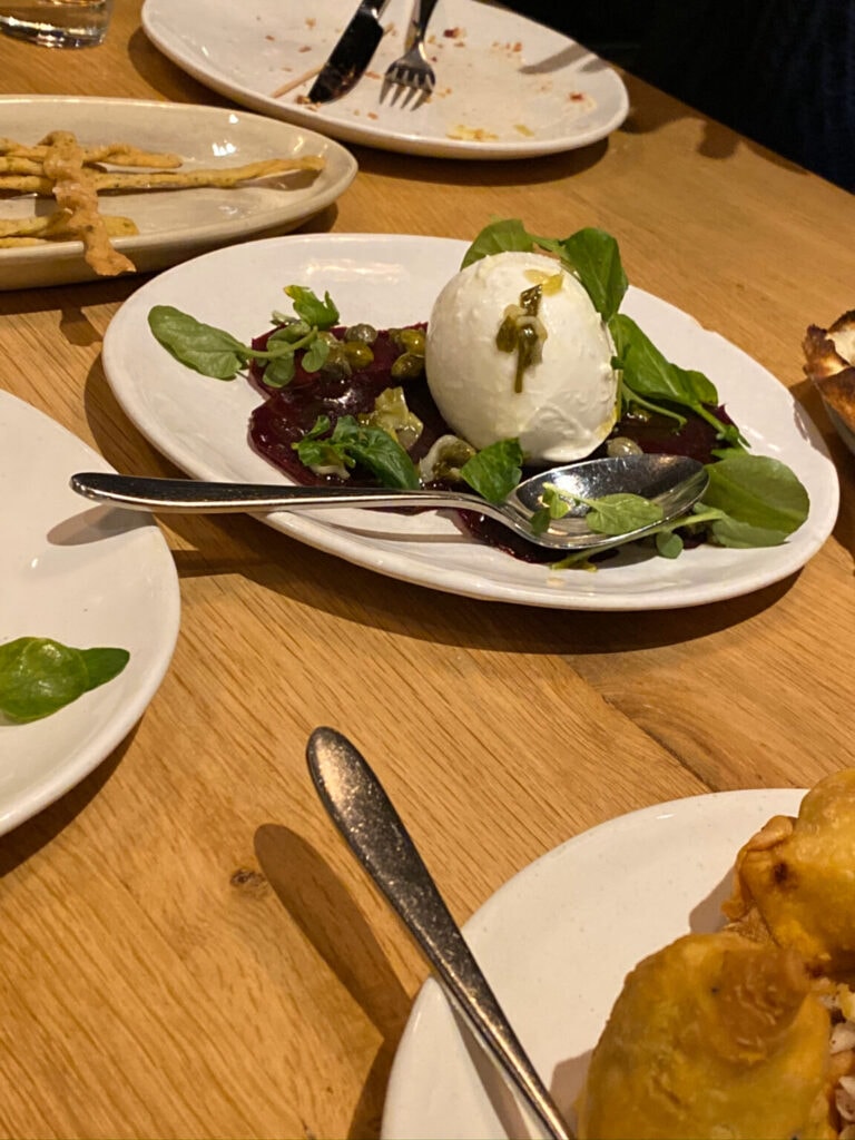 Abendessen in Zürich. Burrata.