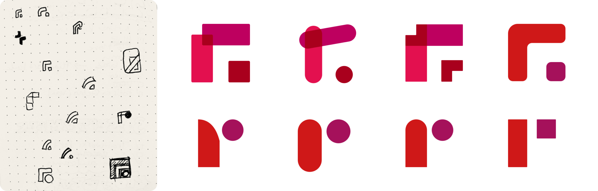 Our various ideas for the new brand mark