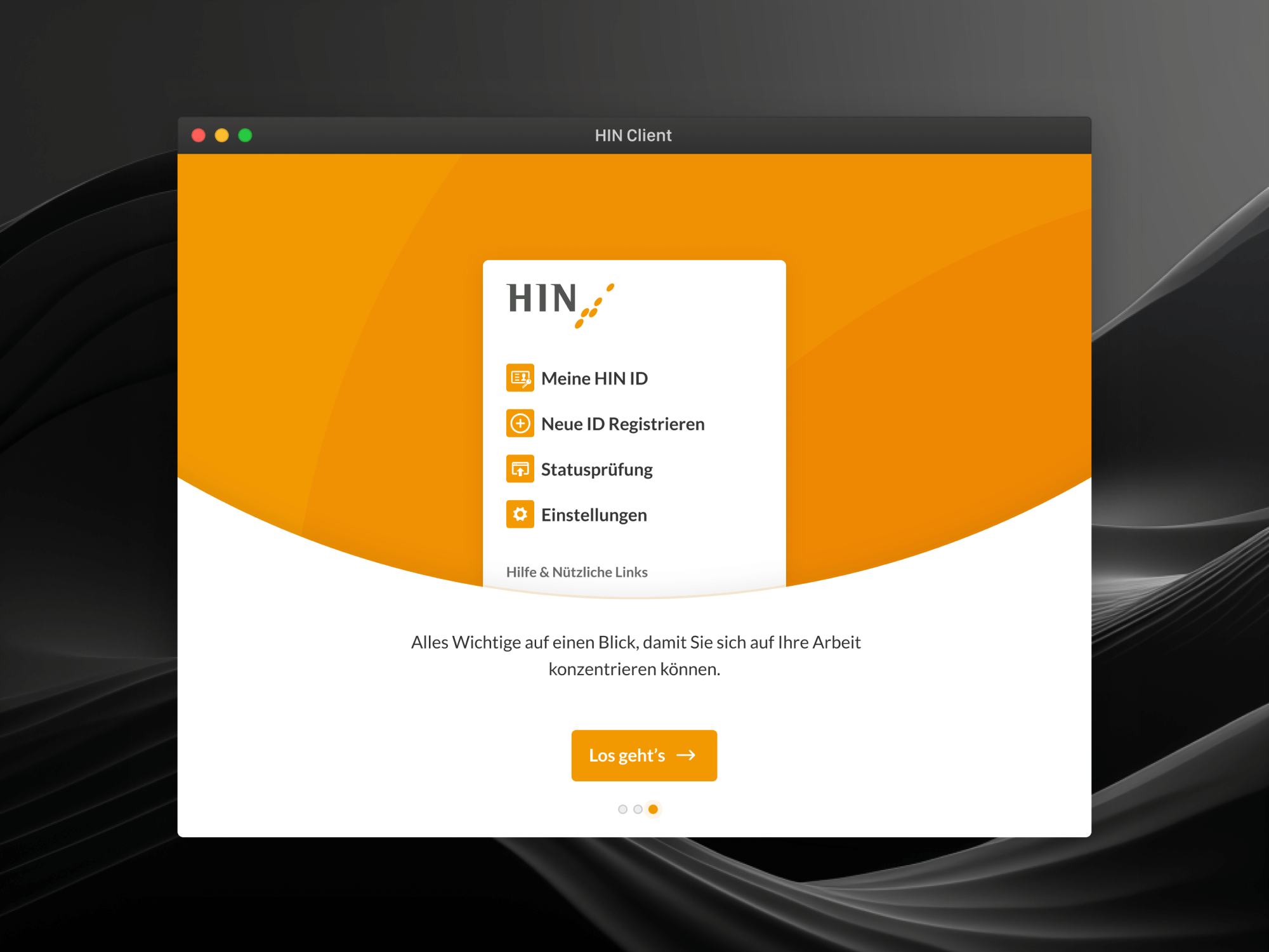 Onboarding and support website for HIN