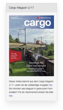 Cover of the SBB Cargo print magazine