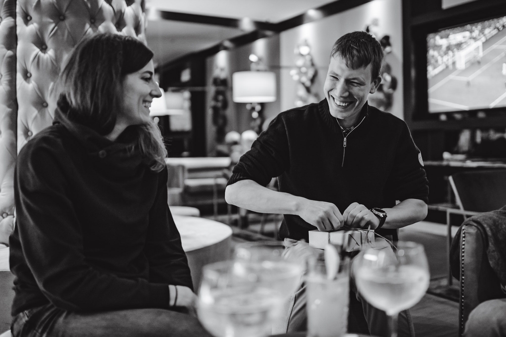 Unwrapping Christmas presents