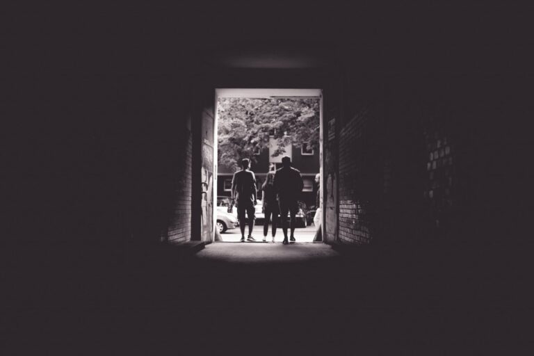 required team crossing an underpass