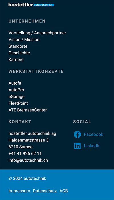 Screenshot autotechnik.ch on a Smartphone