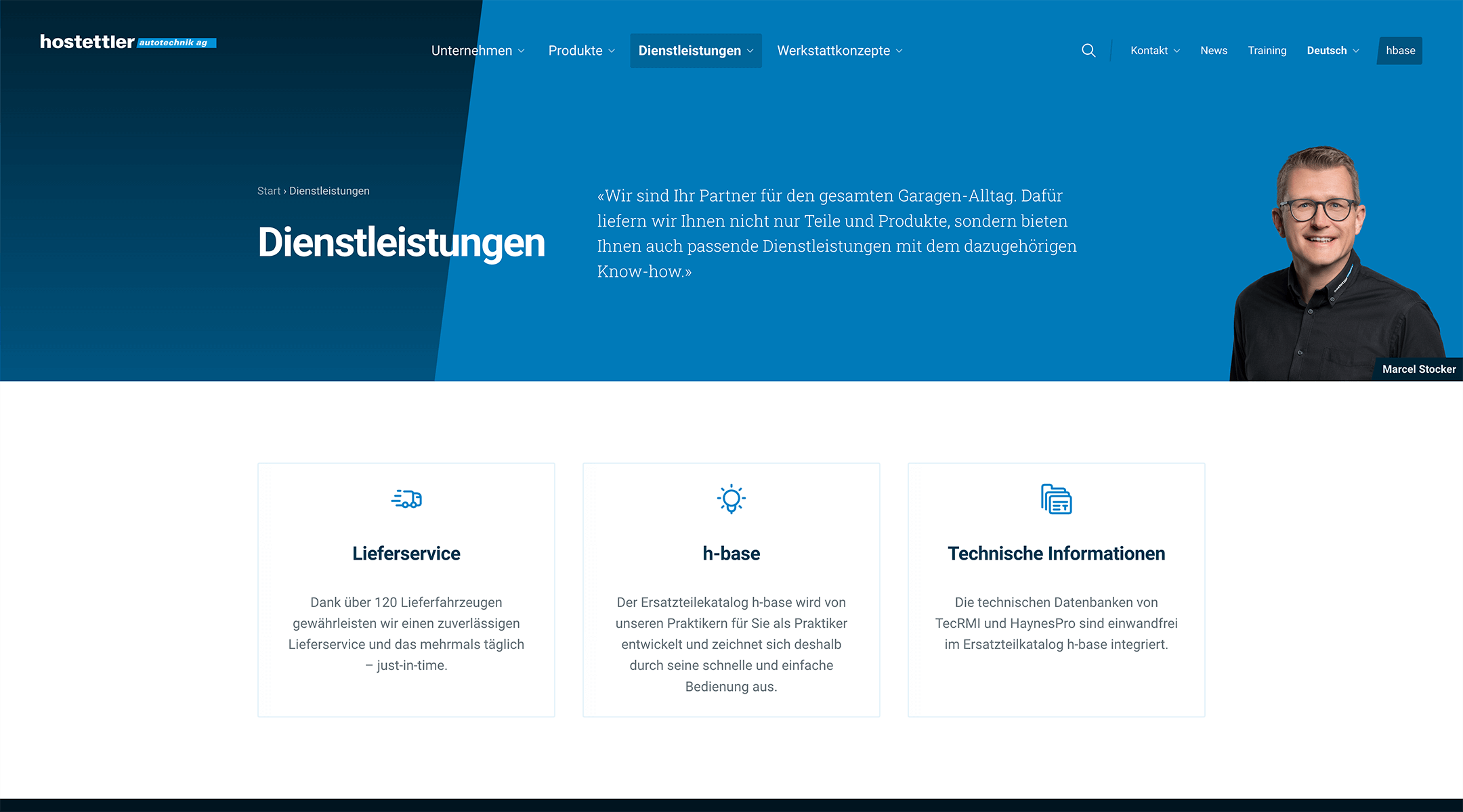 Screenshot autotechnik.ch auf einem grossen Bildschirm