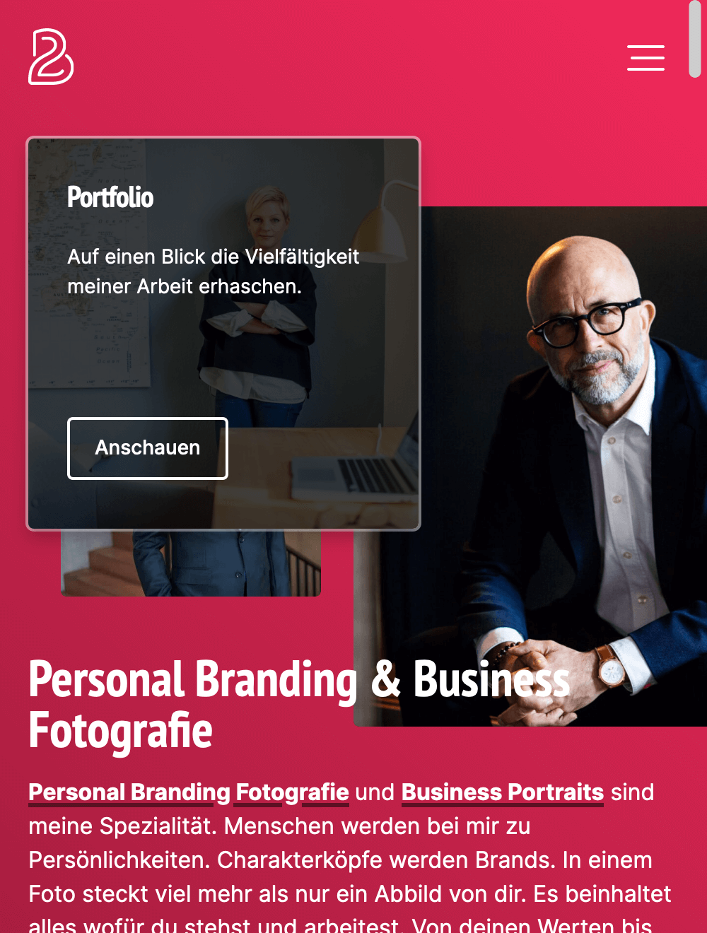 Screenshot von borisbaldinger.com auf einem Tablet