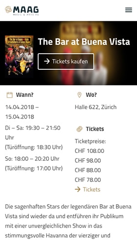 Maag multisite on a smartphone