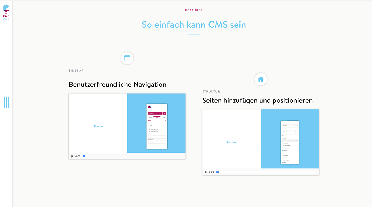 Interaction concept for a CMS Editor