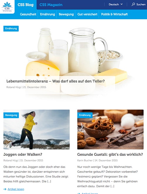 CSS Blog on a tablet