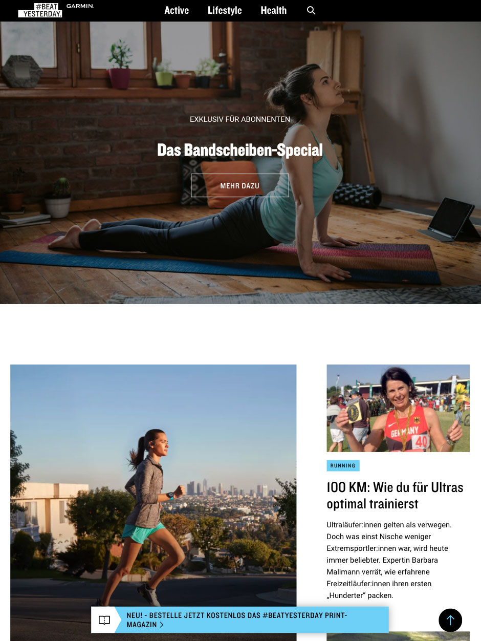 GARMIN #BeatYesterday auf einem Tablet