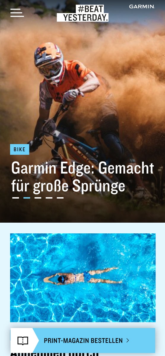 GARMIN #BeatYesterday auf einem Smartphone