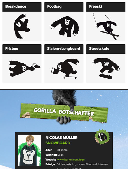 gorilla.ch auf einem Tablet