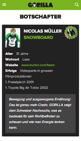 gorilla.ch on a smartphone