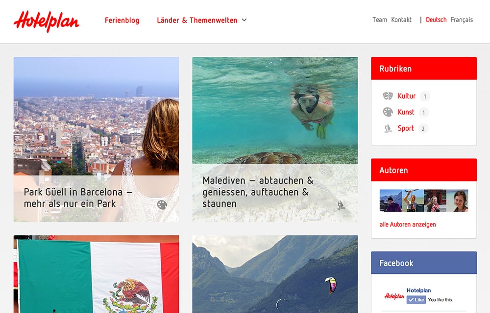 WordPress Blog Hotelplan auf einem Laptop
