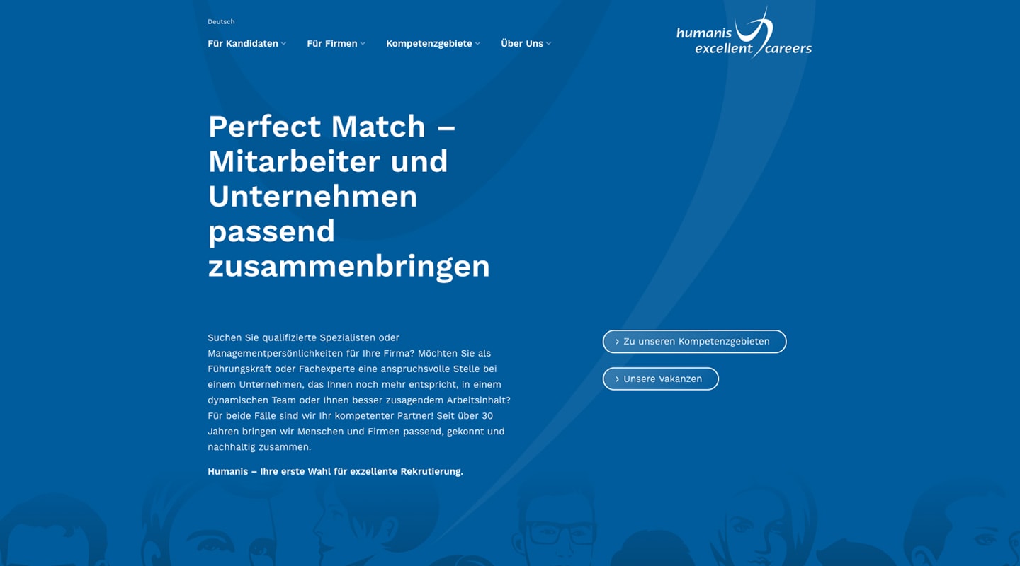 Screenshot Humanis website on a large screen