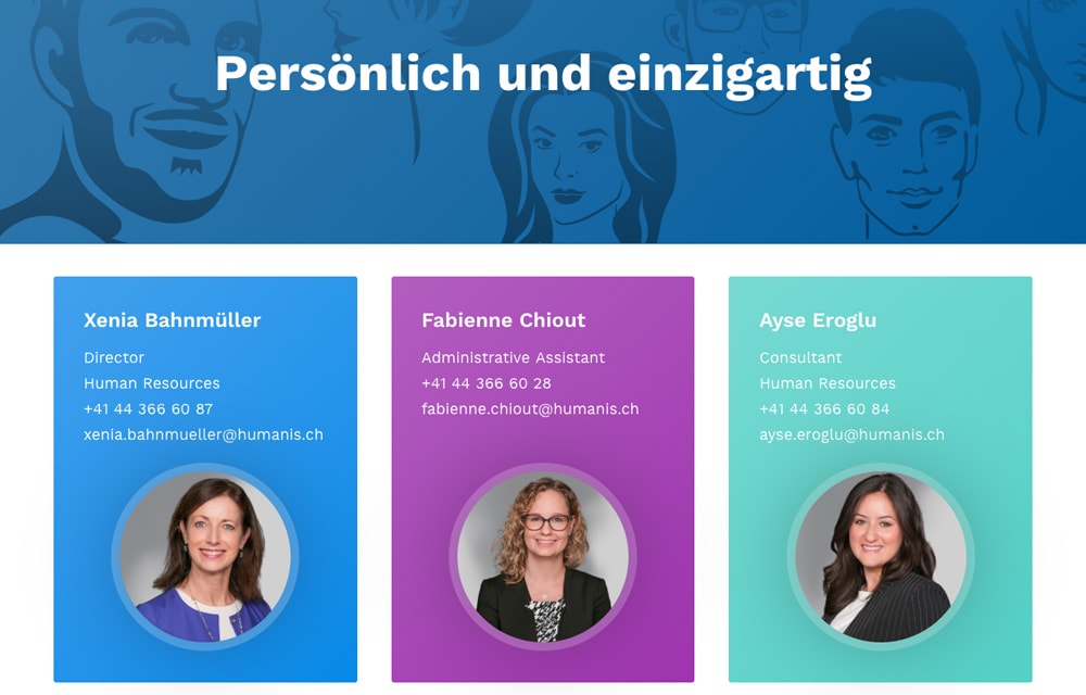 Screenshot Humanis Website auf einem Laptop