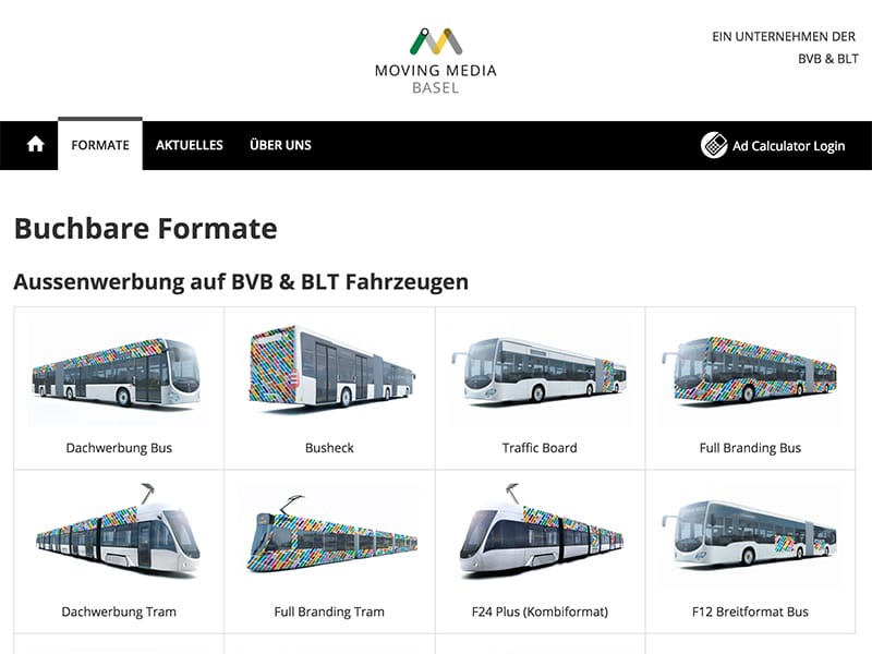 Website for Moving Media Basel