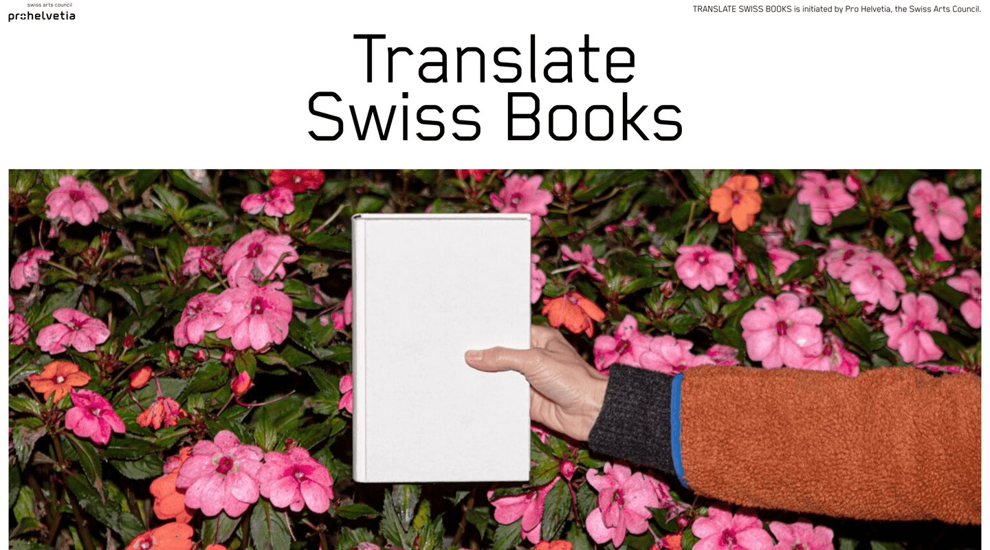 translateswissbooks.ch auf einem grossen Bildschirm