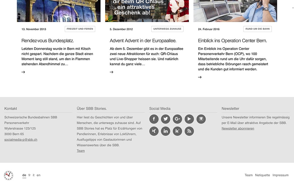 SBB Stories auf einem Laptop