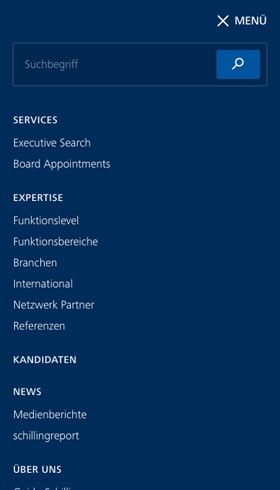 Screenshot schillingpartners.ch auf einem Smartphone