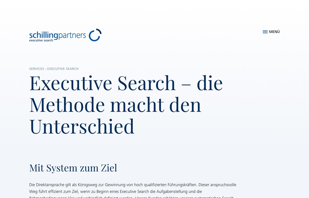 Screenshot schillingpartners.ch auf einem Laptop