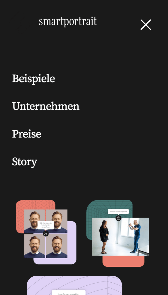 Screenshot of smartportrait on a smartphone