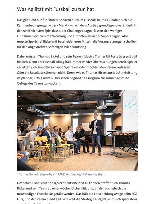 Screenshot Swisscom magazine on a tablet