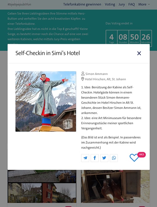 byebyepublifon Wettbewerb auf einem Tablet
