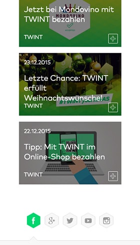 The first Twint website on a smartphone