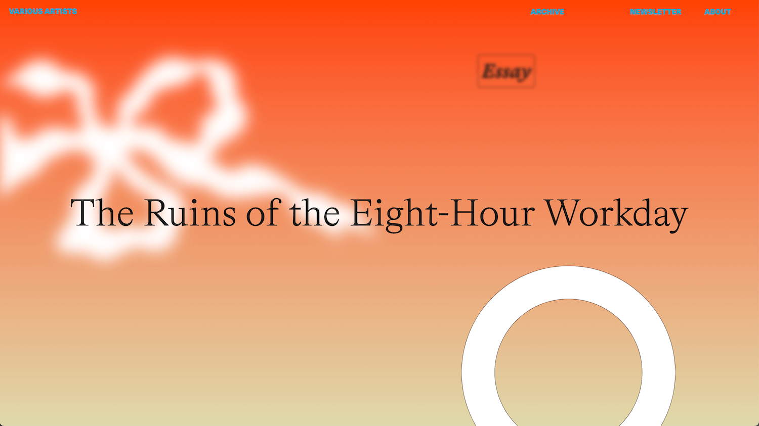 Screenshot von various-artists.com auf einem grossem Bildschirm