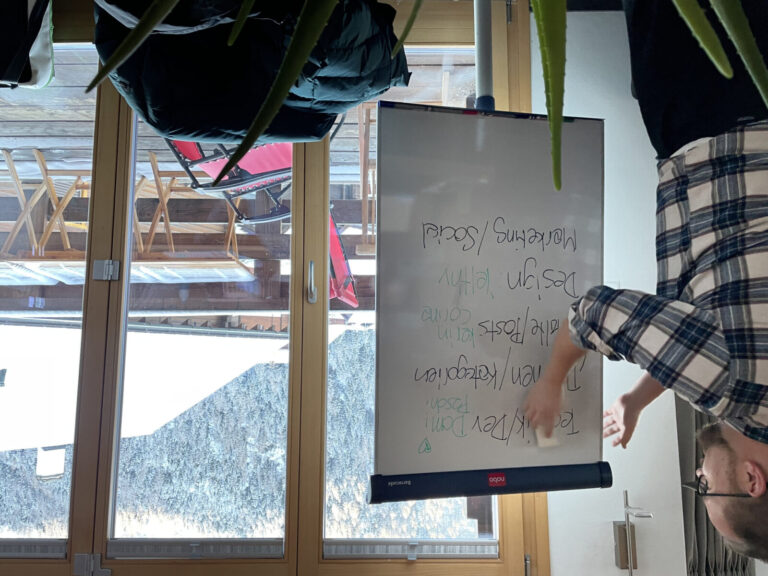 Velthy writing on the whiteboard