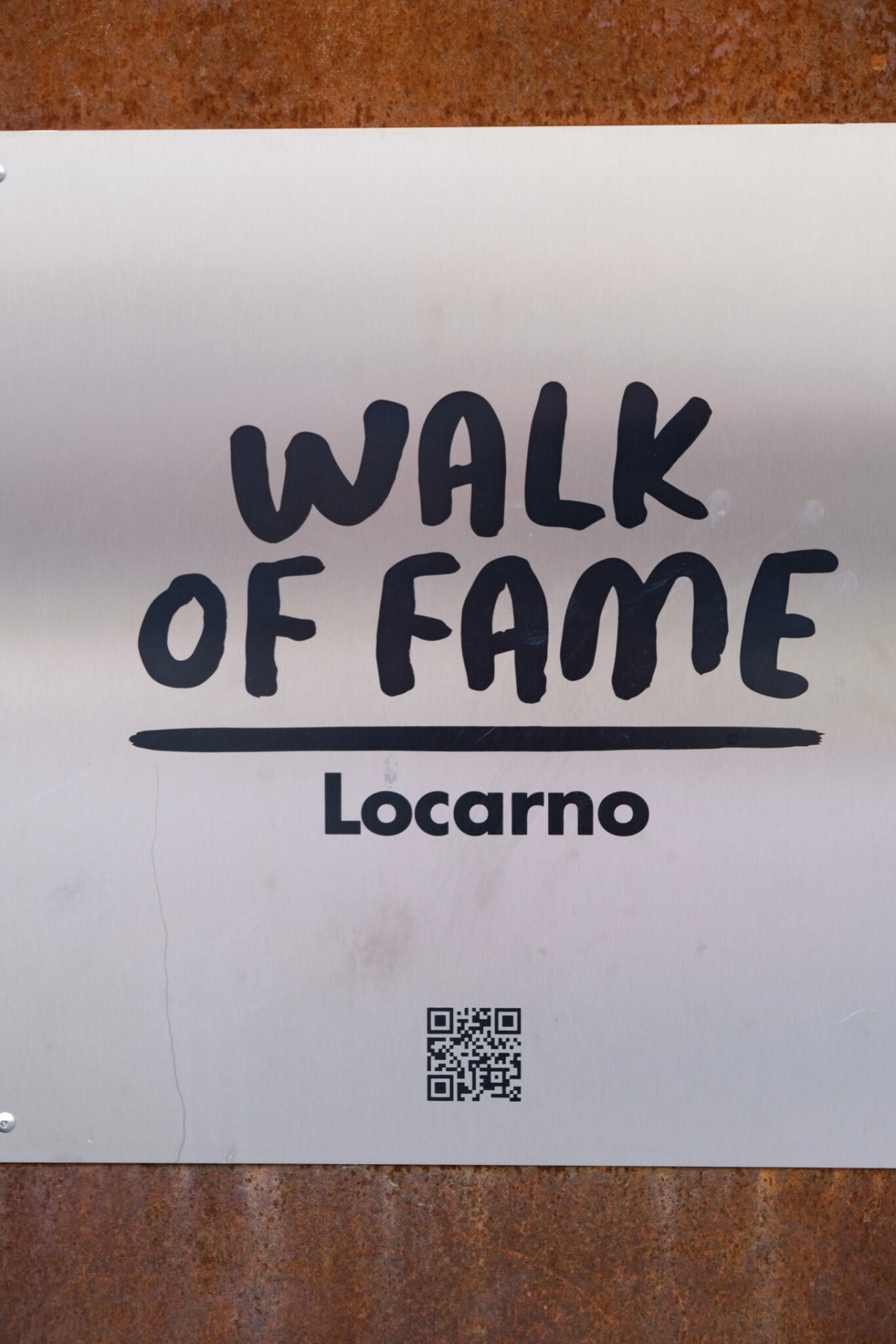 Sign on which Walk Of Fame Locarno is written