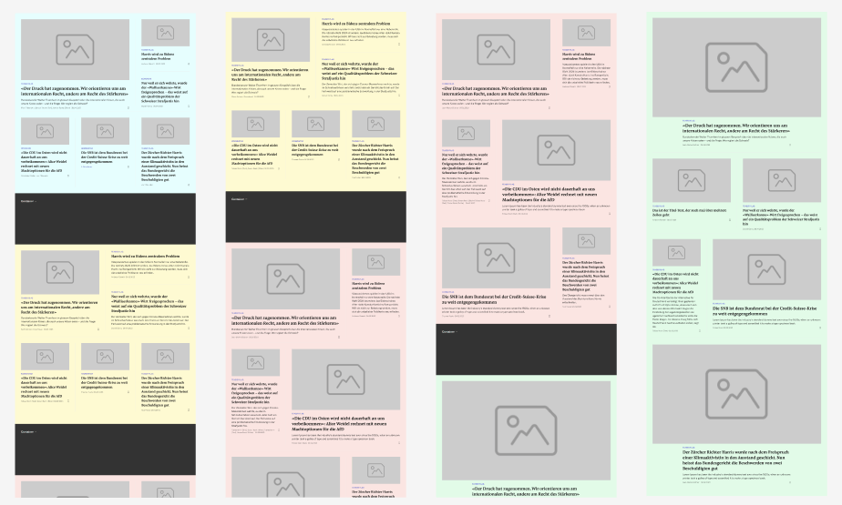 wireframe of the nzz.ch front-page concept desktop templates
