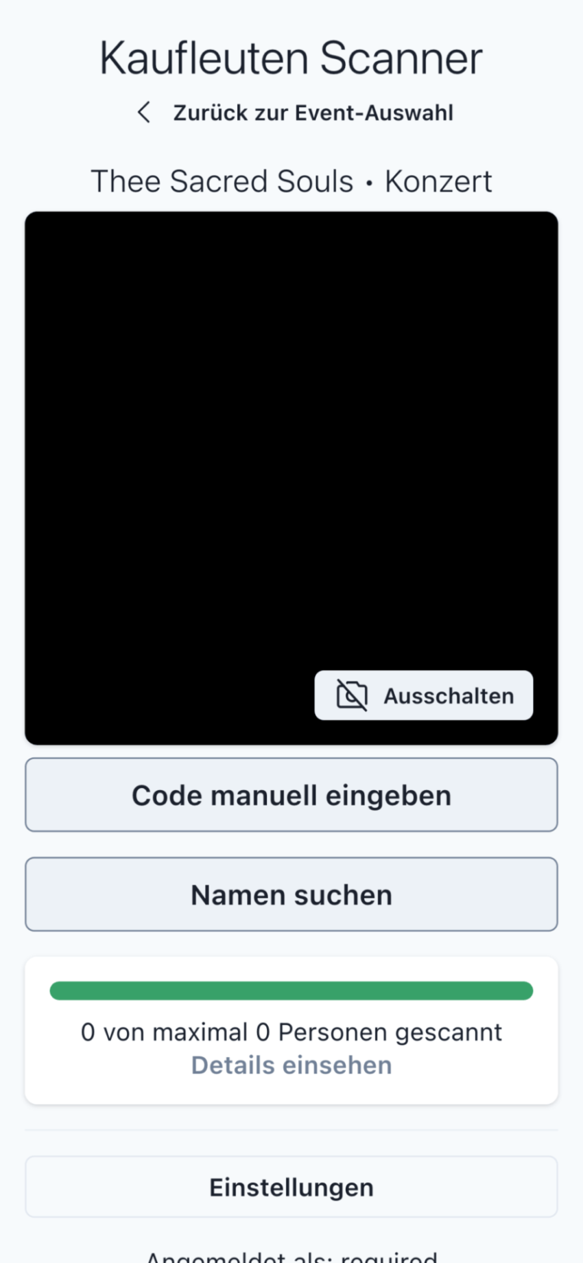 Scanner App: Scanning view