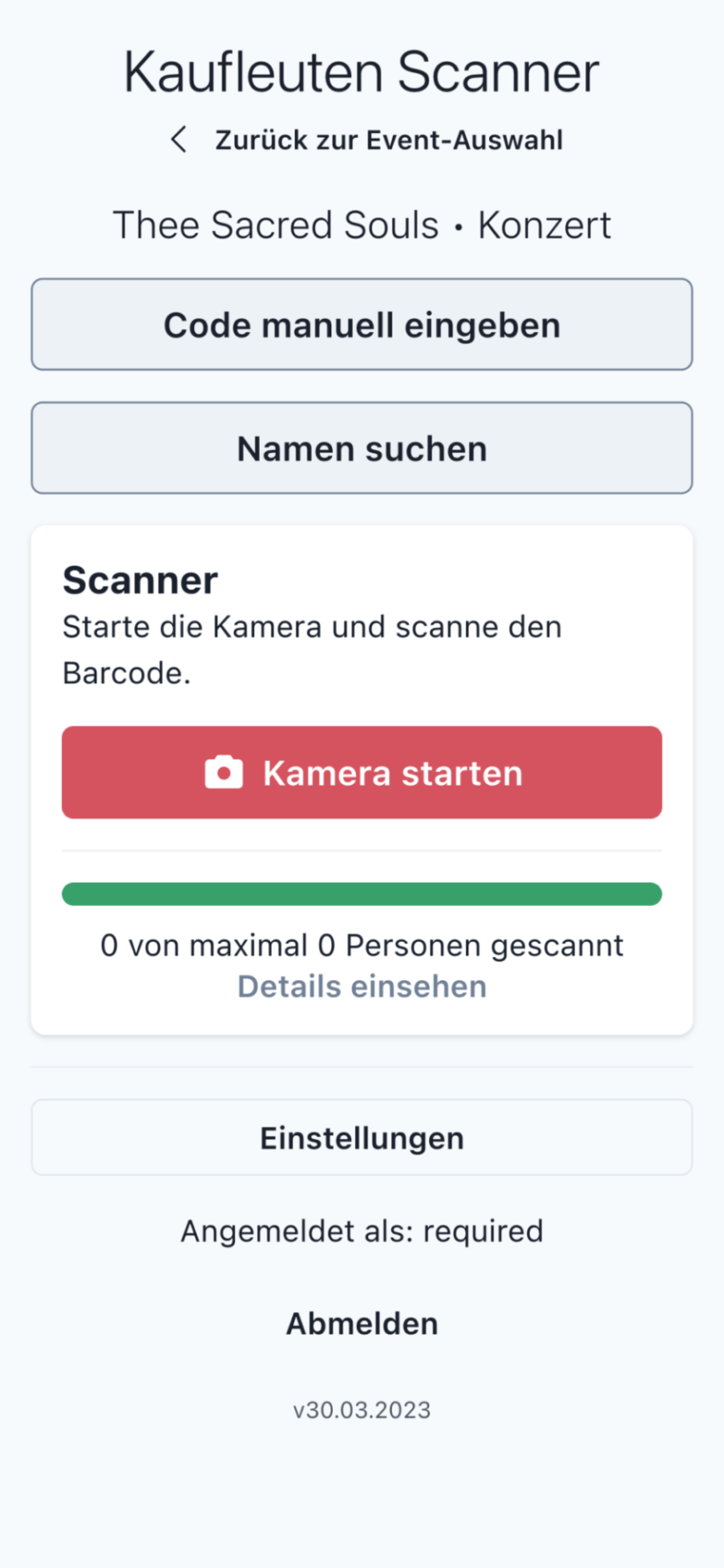 Scanner App: Scan starten