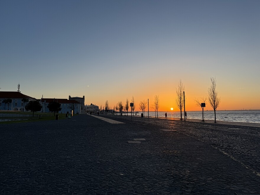 A sunrise in Lisbon, Portugal