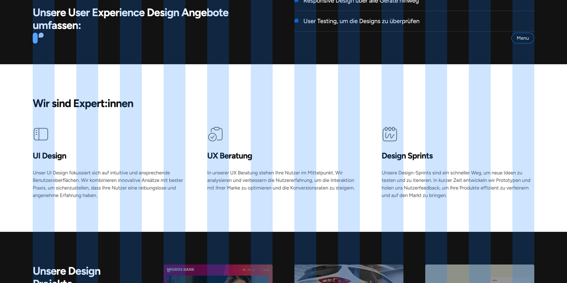The grid of our website, which is based on 12 columns.