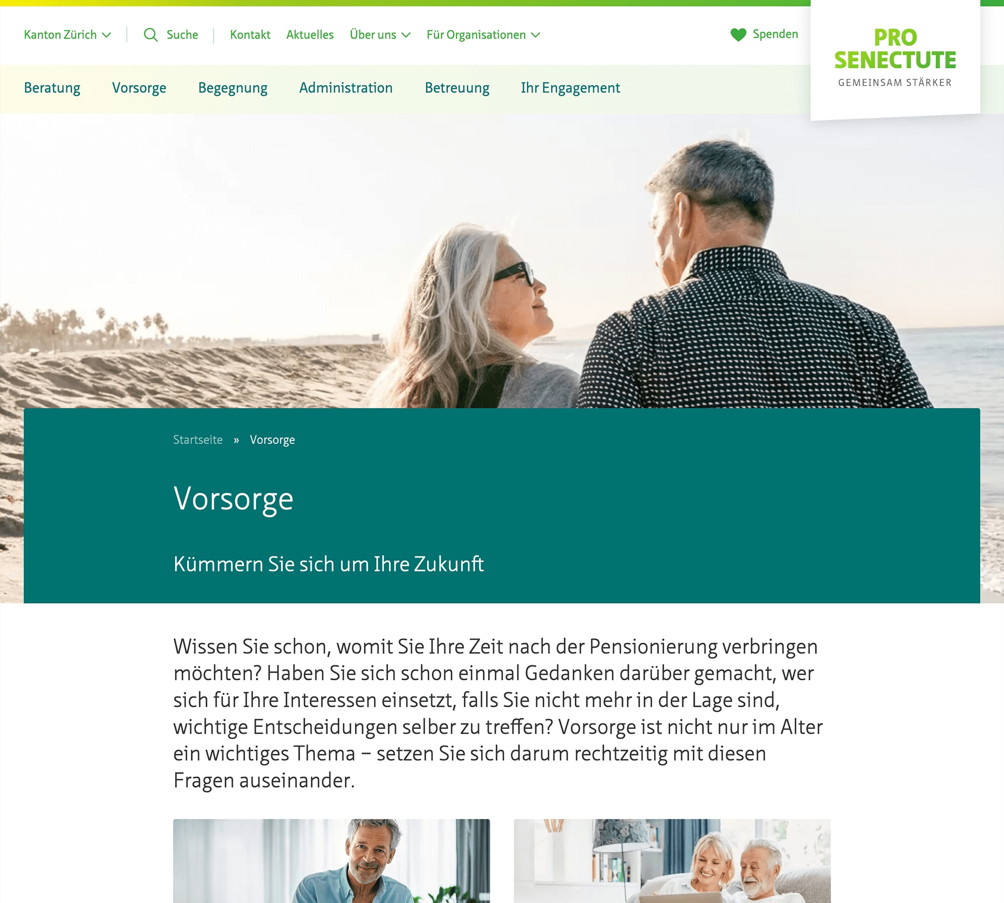 Screenshot of pszh.ch on a laptop