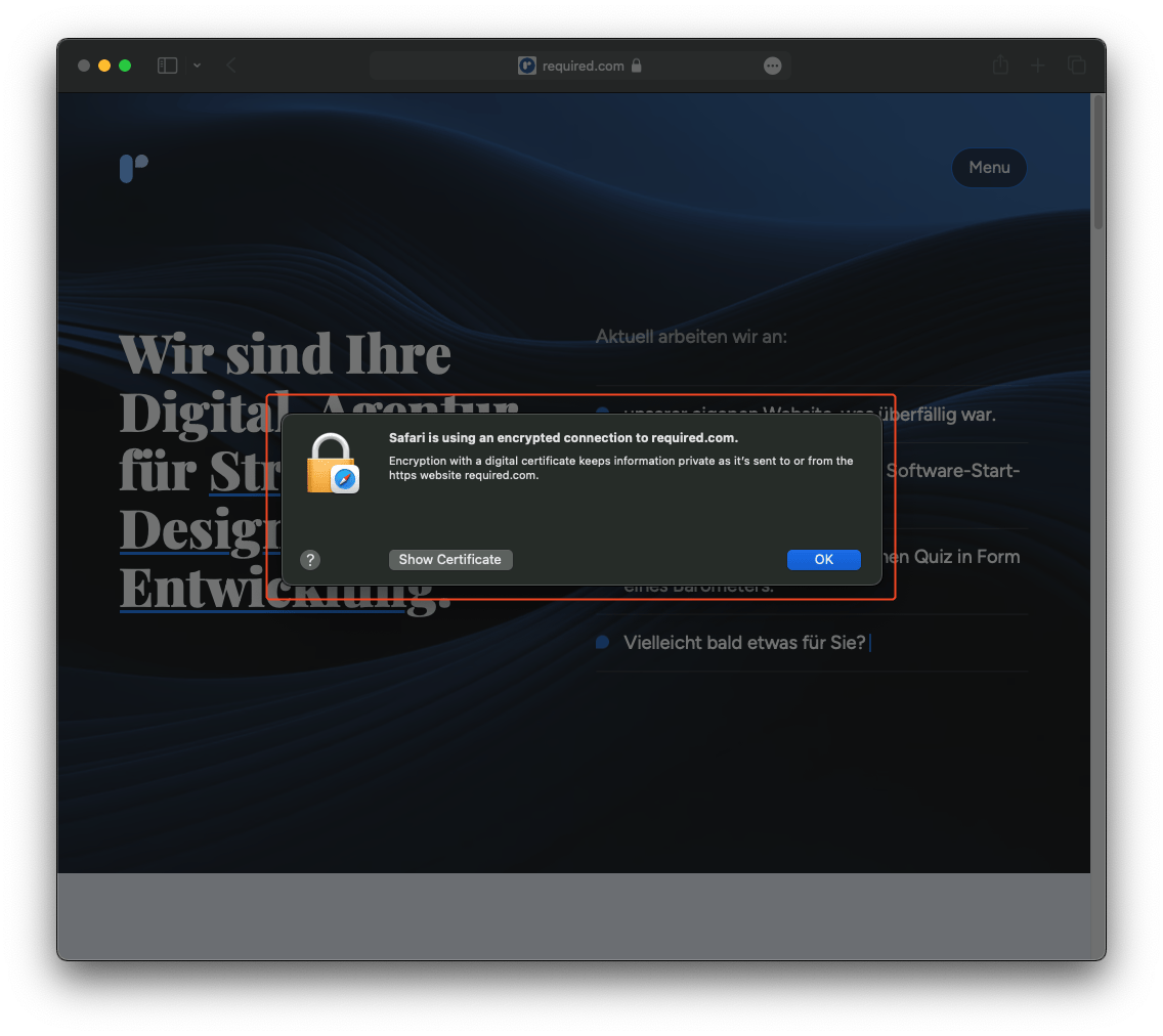 SSL-Zertifikat von required.com
