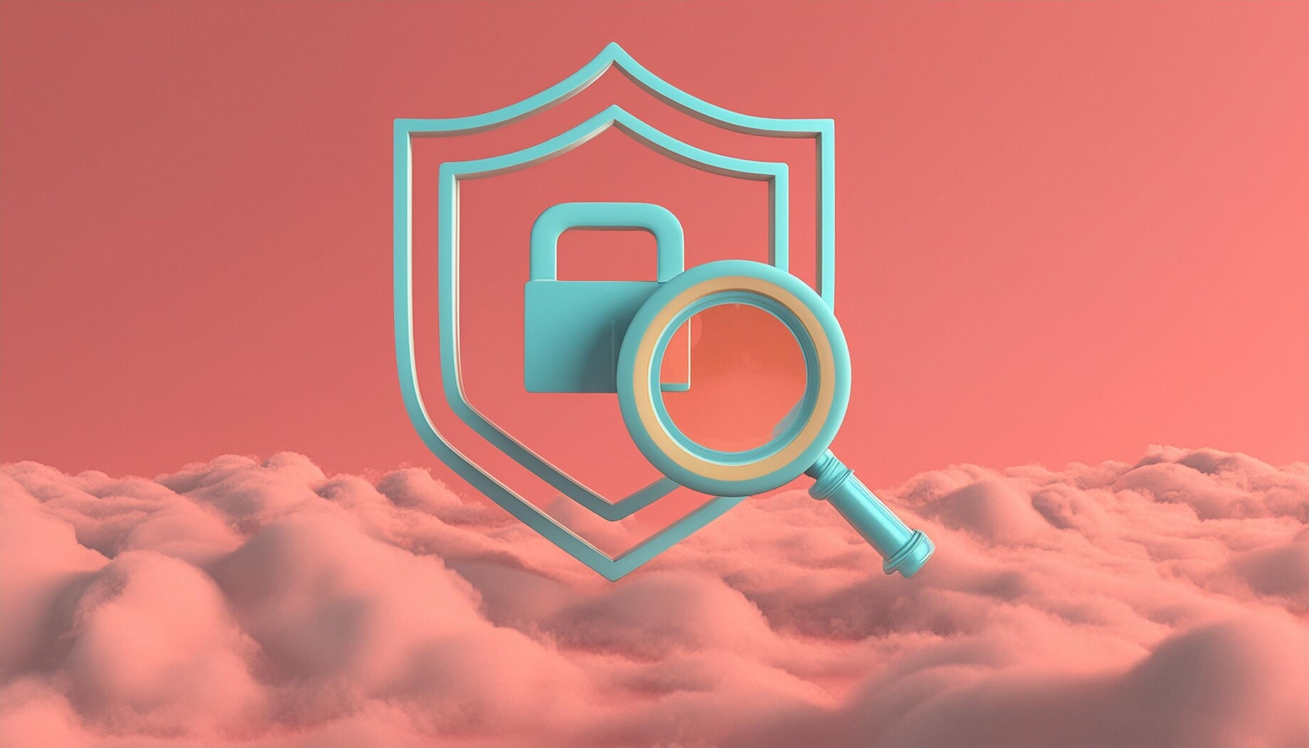 Schild mit Schloss und Lupe, symbolisiert das Erkennen und Reagieren auf WordPress Hacks