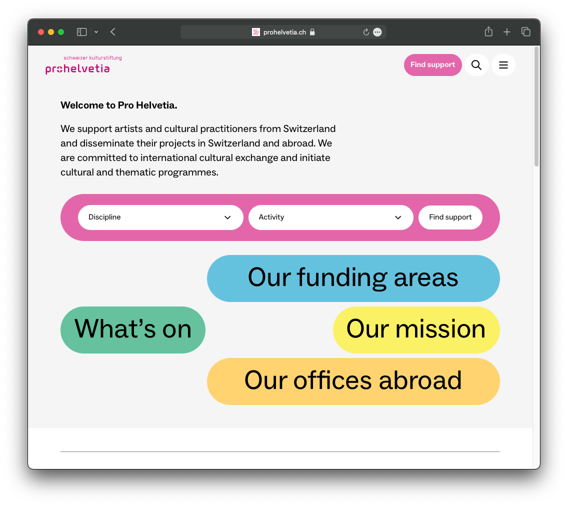 Mehrsprachigkeit als Grossprojekt - Pro Helvetia mehrsprachige WordPress Website