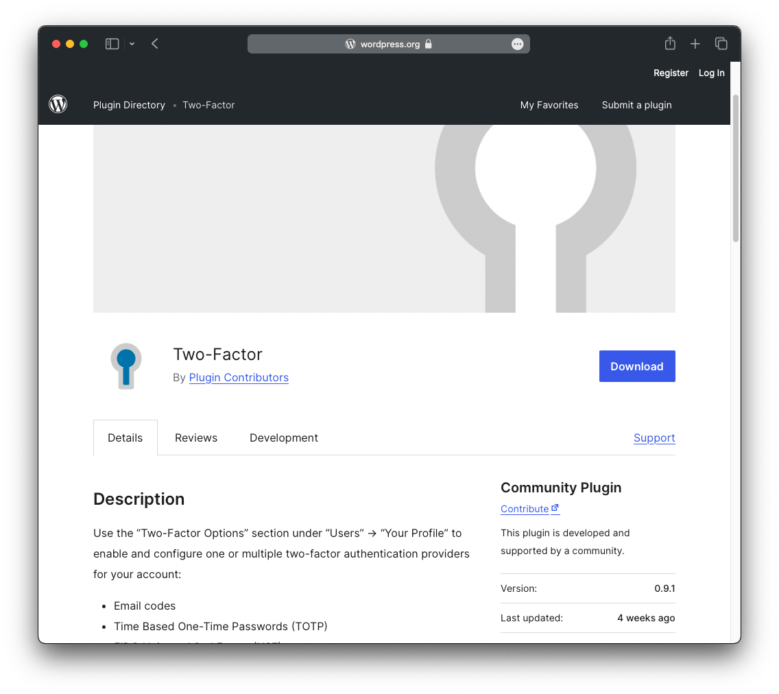 Two-Factor WordPress Plugin