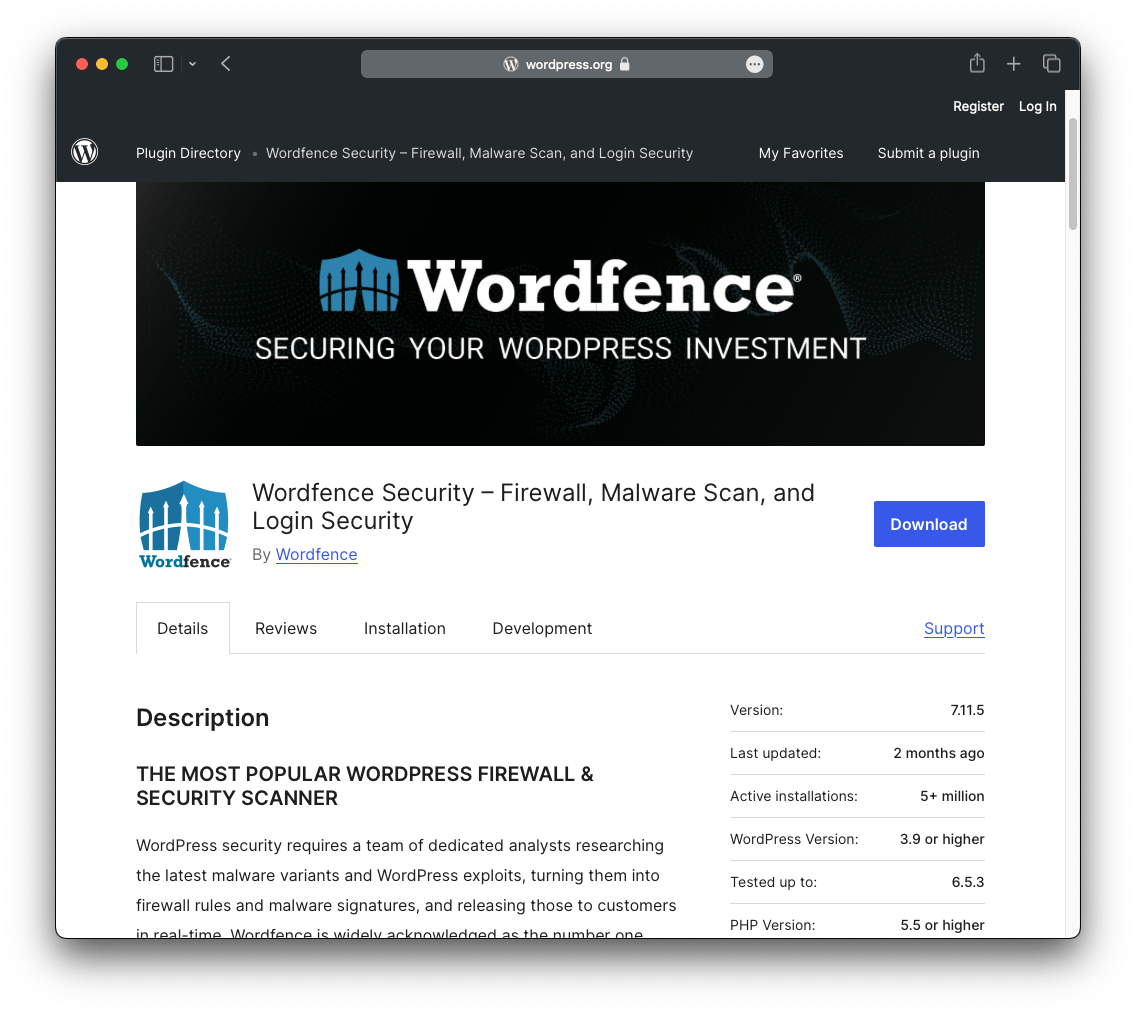 WordFence Plugin für WordPress Security