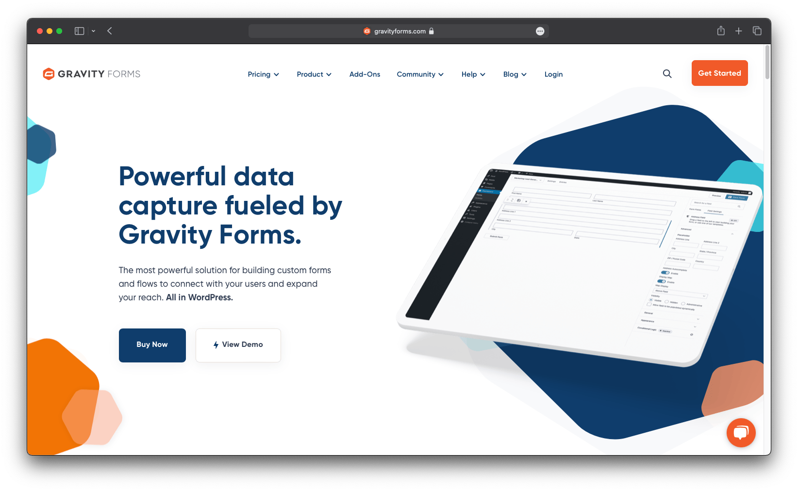 WordPress Landing Page Beispiel anhand der Gravity Forms Website