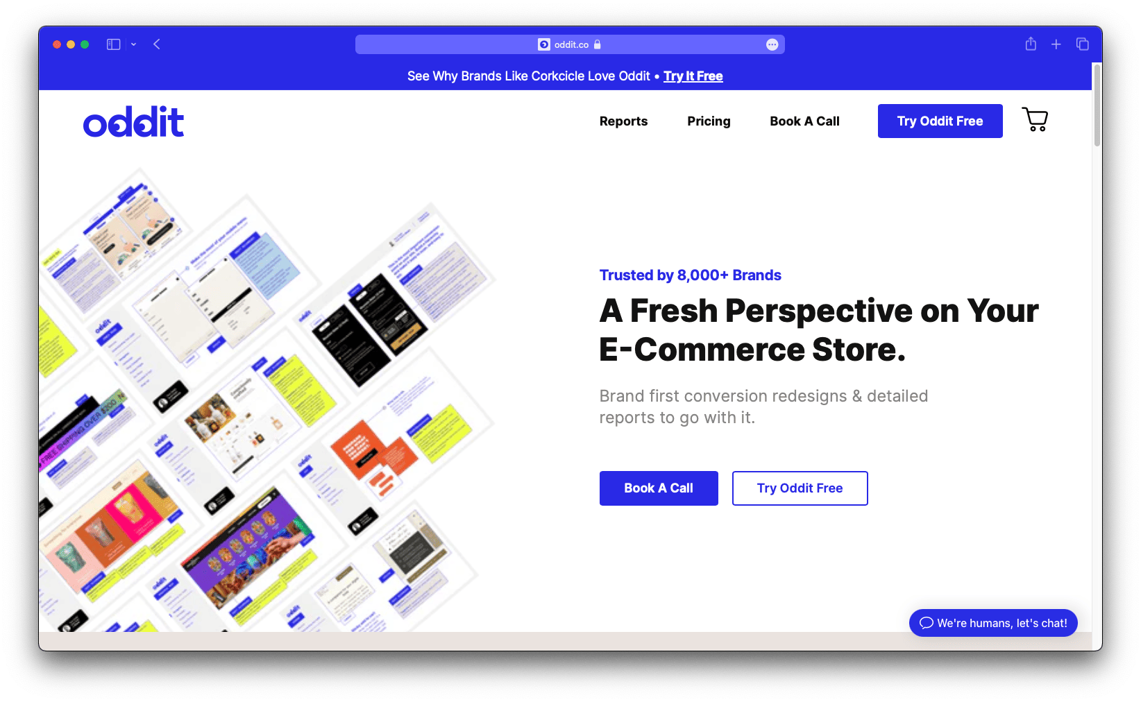Service Landing Page Beispiel von Oddit mit klarem Angebout und CTA