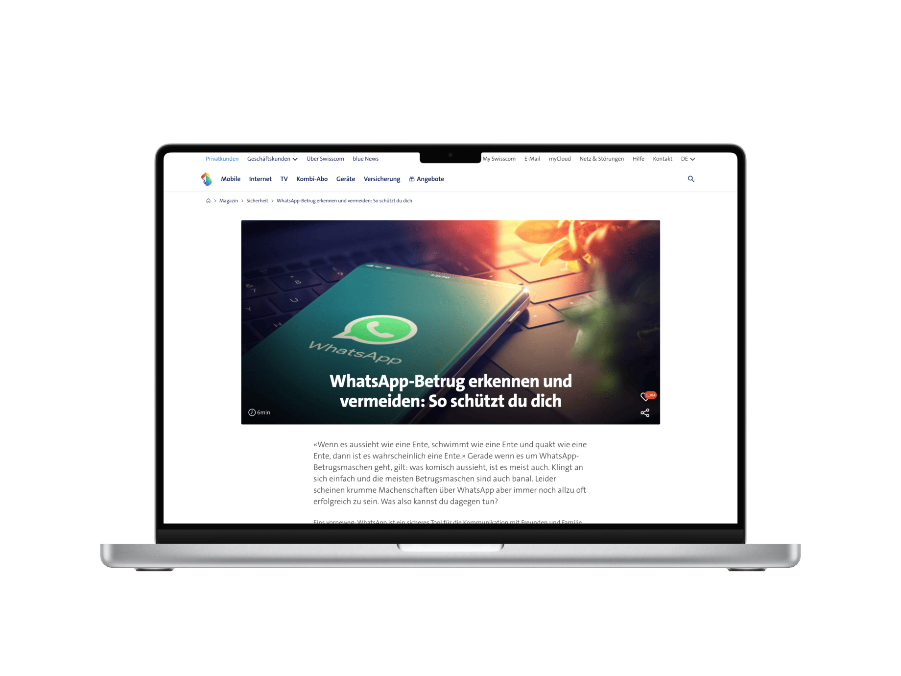 WordPress Online-Magazin für Swisscom: Beratung, Design und maßgeschneiderte Funktionen.