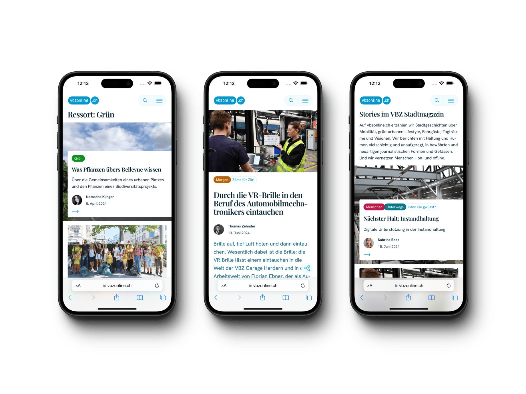 WordPress Online Magazin für VBZ - Interaktive Web-App und Anzeige der meistgelesenen Artikel auf Smartphones