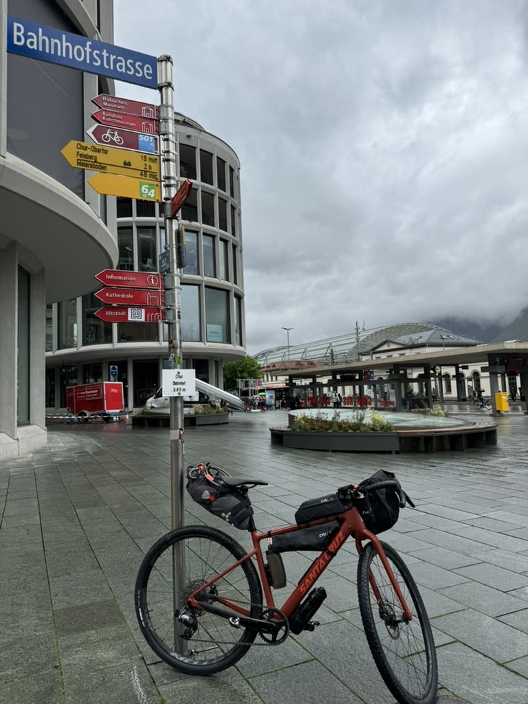 Photo of Karin's bike in Chur.