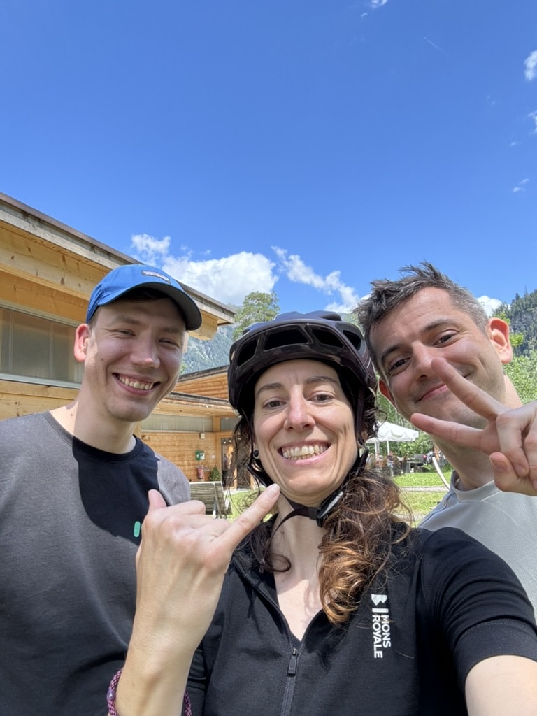 Selfie of Karin, Dominik and Ulrich.